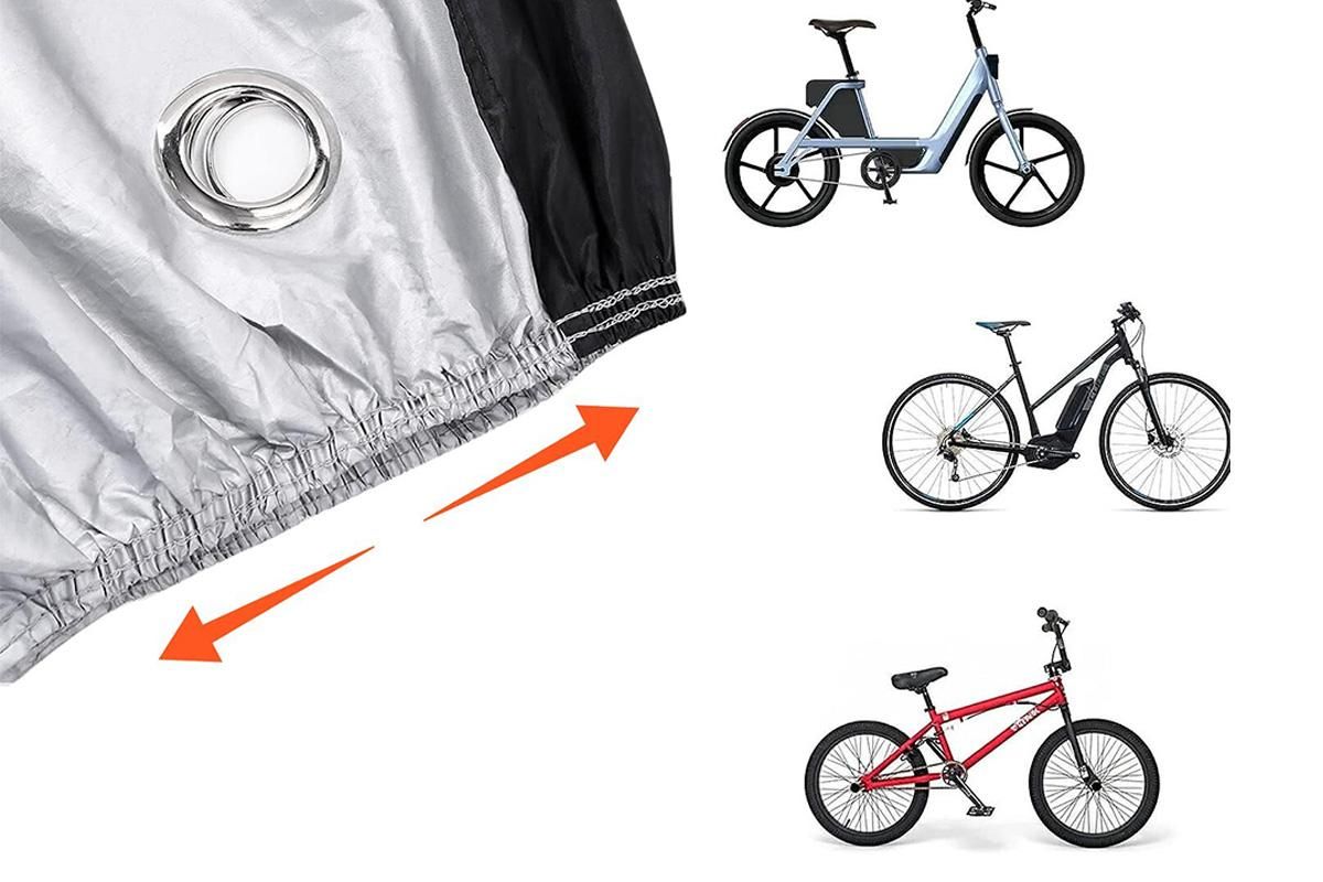 210D Waterproof Bike Cover with Lock Hole for Outdoor Storage - M