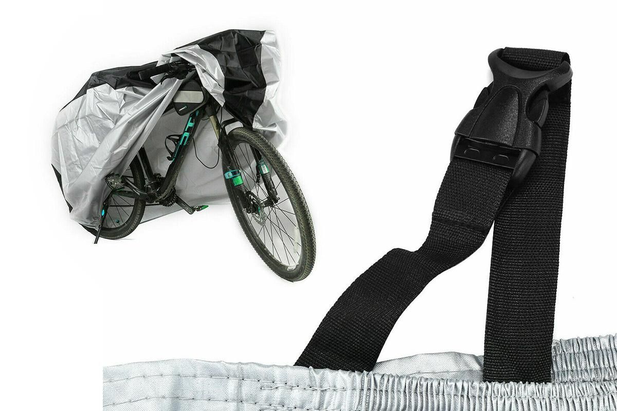 210D Waterproof Bike Cover with Lock Hole for Outdoor Storage - L
