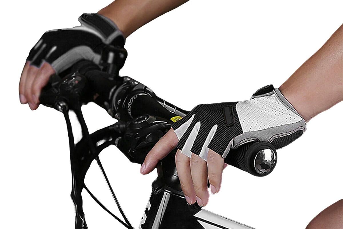 1 Pair Cycling Half Finger Bike Gloves With Anti Slip Pad For Unisex - Black & M