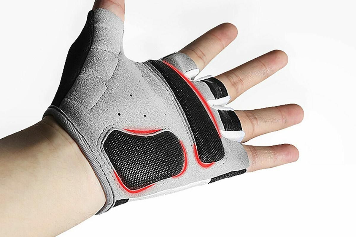 1 Pair Cycling Half Finger Bike Gloves With Anti Slip Pad For Unisex - Black & XL