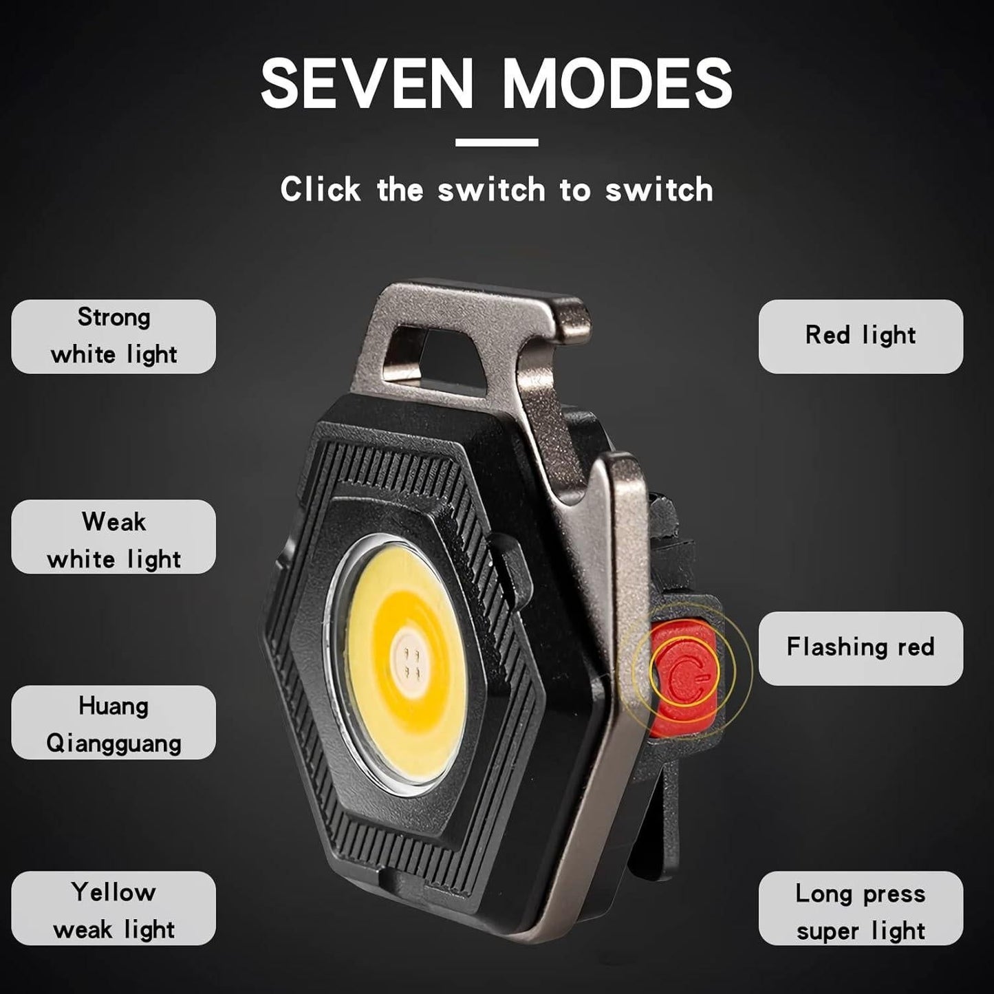 Rechargeable Torch, 800 Lumens Mini Torch Keychain, 4 Lighting Modes Portable Torch