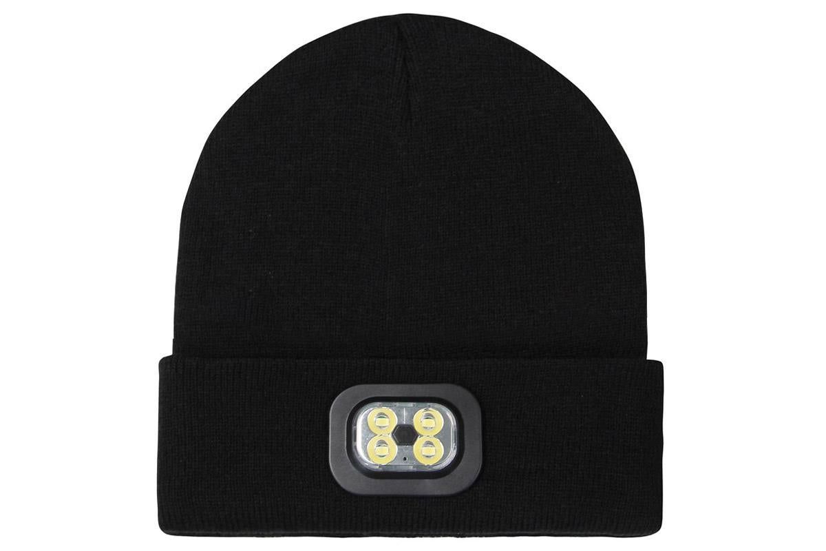 LED Beanie Hat USB Rechargeable LED Light Hat Winter Warm Knitted Hat Camping Workwear Hat with LED Light