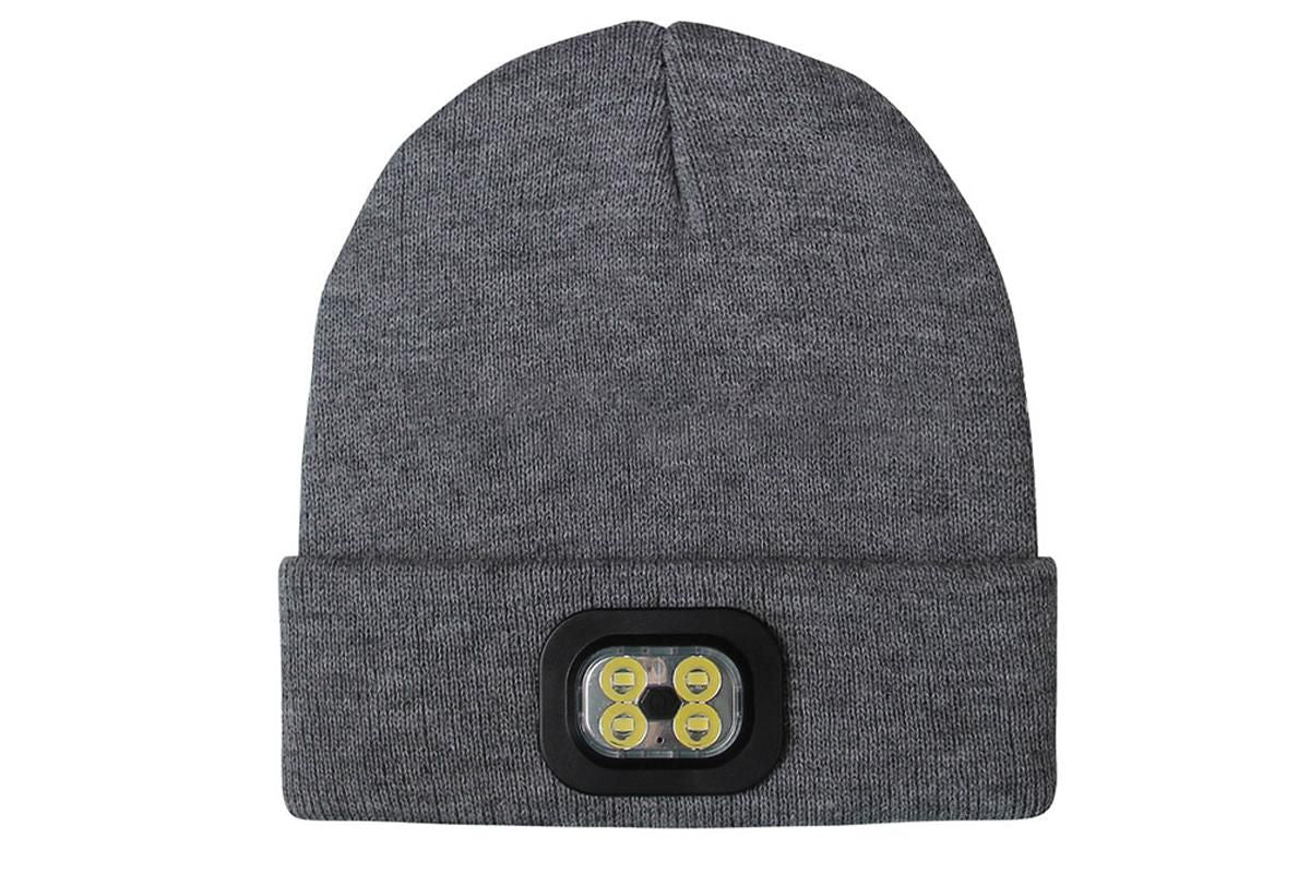 LED Beanie Hat USB Rechargeable LED Light Hat Winter Warm Knitted Hat Camping Workwear Hat with LED Light