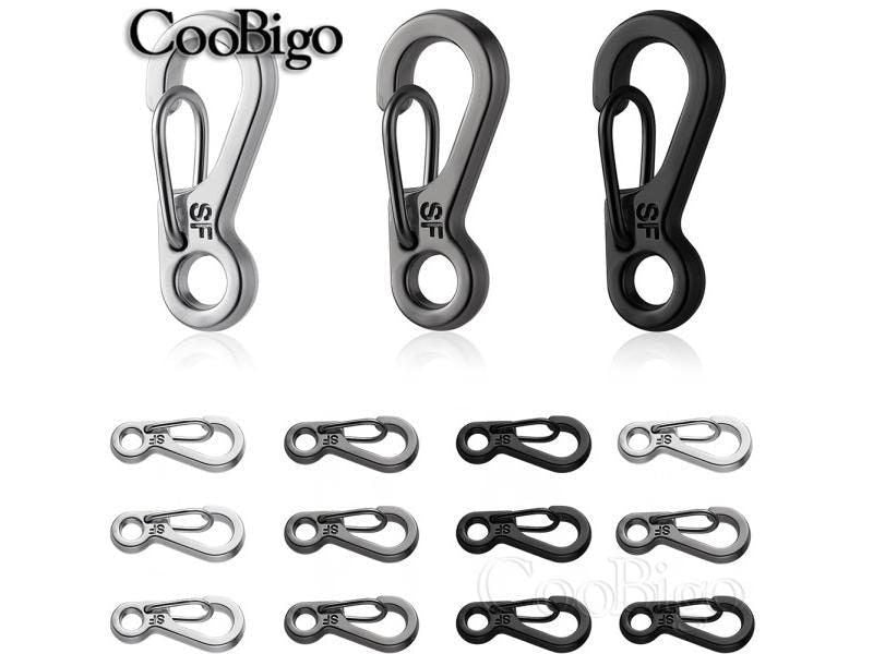 10Pcs Mini Carabiner Clip Metal Spring Snap Hooks Paracord Lanyard Hanging Clips