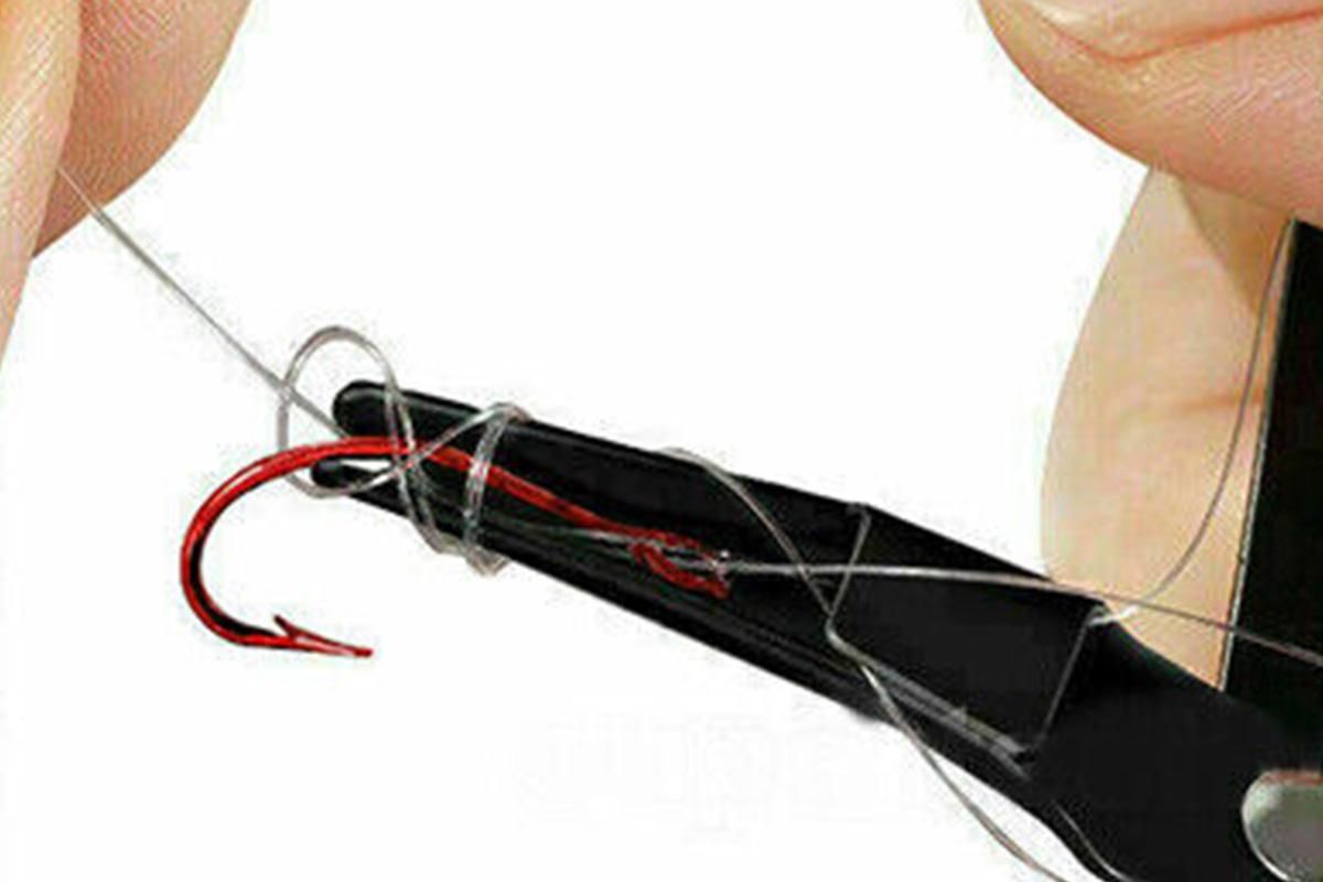Fishing Knot Tying Tool Fast Line Clippers Tie Tippet Cutter Nipper - Red and Black