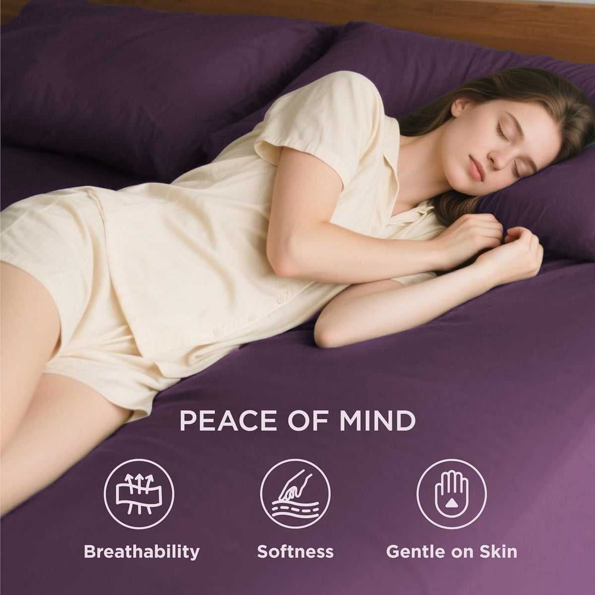 2000TC Hotel Quality Fitted Sheets - 2 Piece Fitted Sheets  -Breathable Bedding - Wrinkle, Fade, Stain Resistant- 16inch/40cm Deep Pocket Fitted Bed Sheets-Wrinkle and Fade Resistant,(Purple,Single)