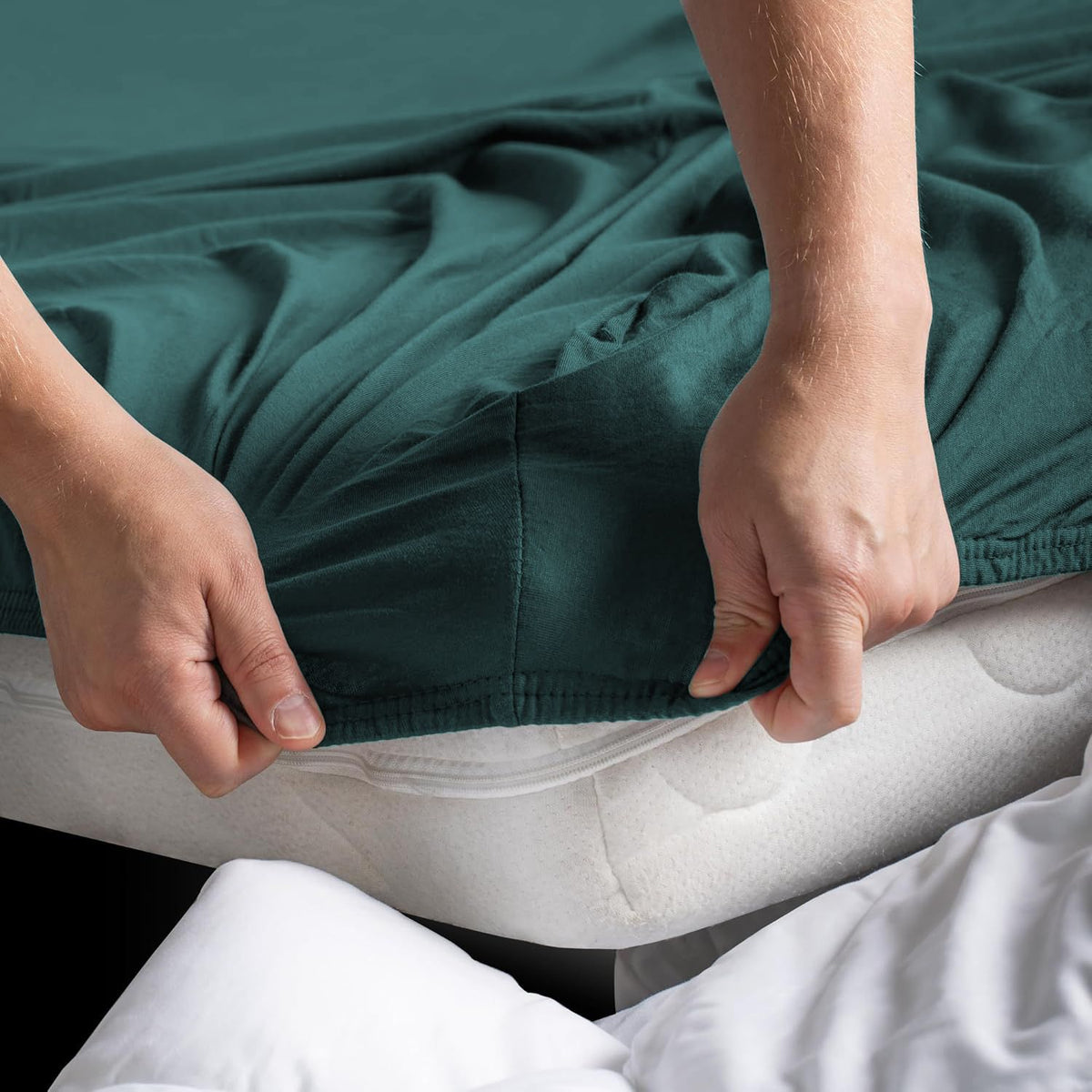 Hotel Quality Fitted sheets - 2 Piece Fitted sheets  -Breathable Bedding - Wrinkle, Fade, Stain Resistant- 26inch/40cm Deep Pocket Fitted Bed Sheet-Wrinkle and Fade Resistant,(Biscay blue,Double)