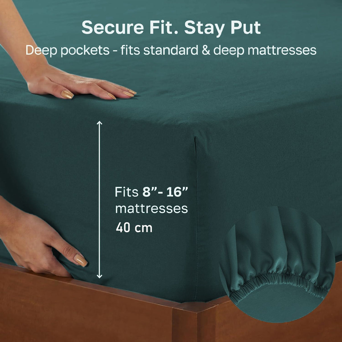 Hotel Quality Fitted sheets - 2 Piece Fitted sheets  -Breathable Bedding - Wrinkle, Fade, Stain Resistant- 26inch/40cm Deep Pocket Fitted Bed Sheet-Wrinkle and Fade Resistant,(Biscay blue,Double)