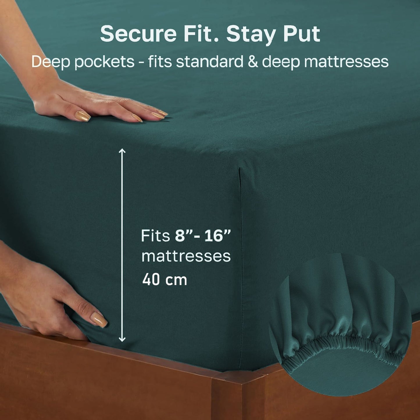 Hotel Quality Fitted sheets - 2 Piece Fitted sheets  -Breathable Bedding - Wrinkle, Fade, Stain Resistant- 26inch/40cm Deep Pocket Fitted Bed Sheet-Wrinkle and Fade Resistant,(Biscay blue,Single)
