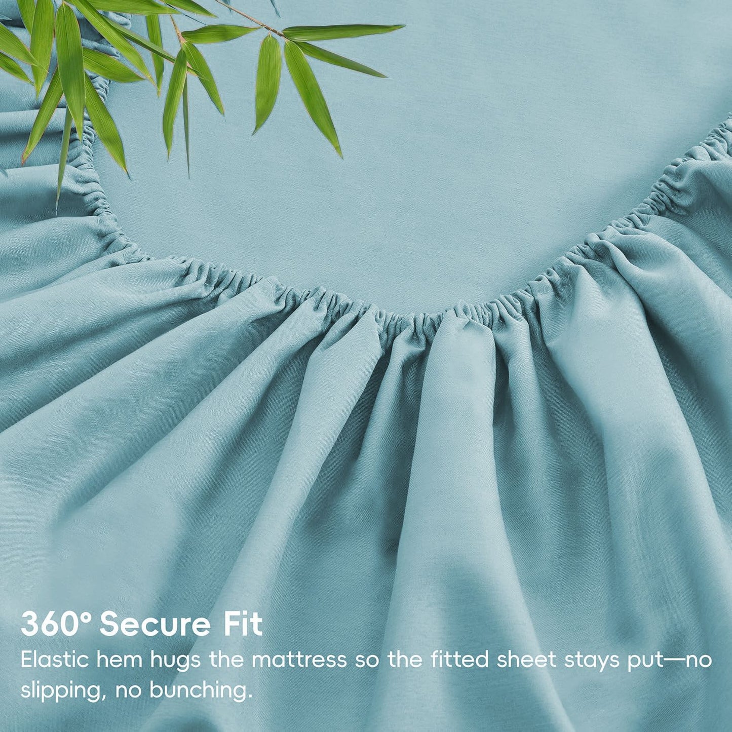 3 Piece Ultra Soft Bamboo Breathable Sheet Set -Hotel 2000TC Breathable Bed Sheets Set with 37 Centimetre Deep Pocket-Breathable Sheets for Hot Sleepers(Sky Blue,King Single)