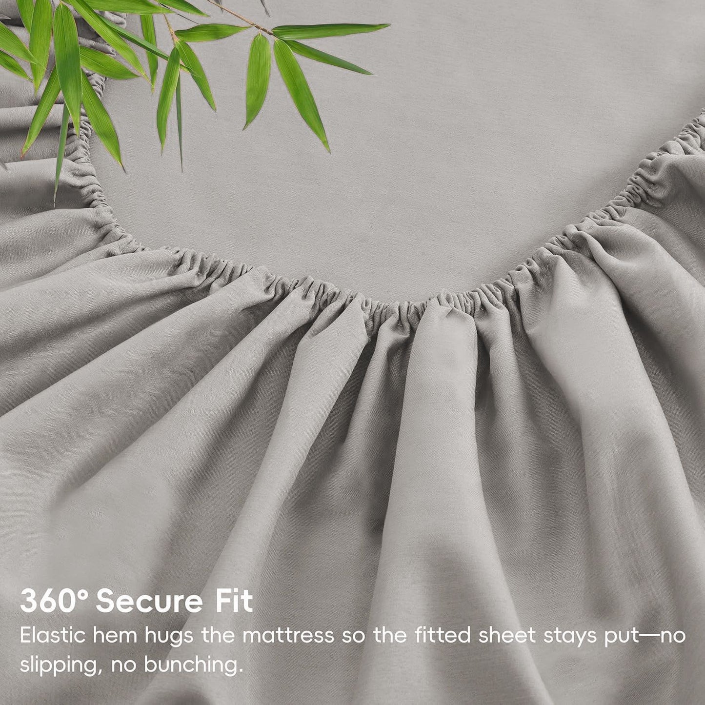 3 Piece Ultra Soft Bamboo Breathable Sheet Set -Hotel 2000TC Breathable Bed Sheets Set with 37 Centimetre Deep Pocket-Breathable Sheets for Hot Sleepers(Silver-gray,Single)