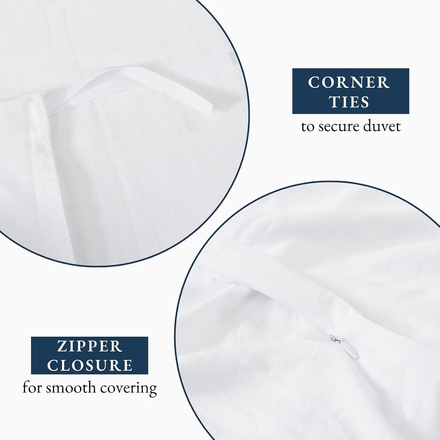 Hotel Soft Microfiber Duvet Cover Set-2000TC Quilt Cover Set & Pillowcases -1 Donna Cover Zipper Closure & 1 x Pillowcases-Breathable Bedding - Wrinkle, Fade, Stain Resistant(White,King)