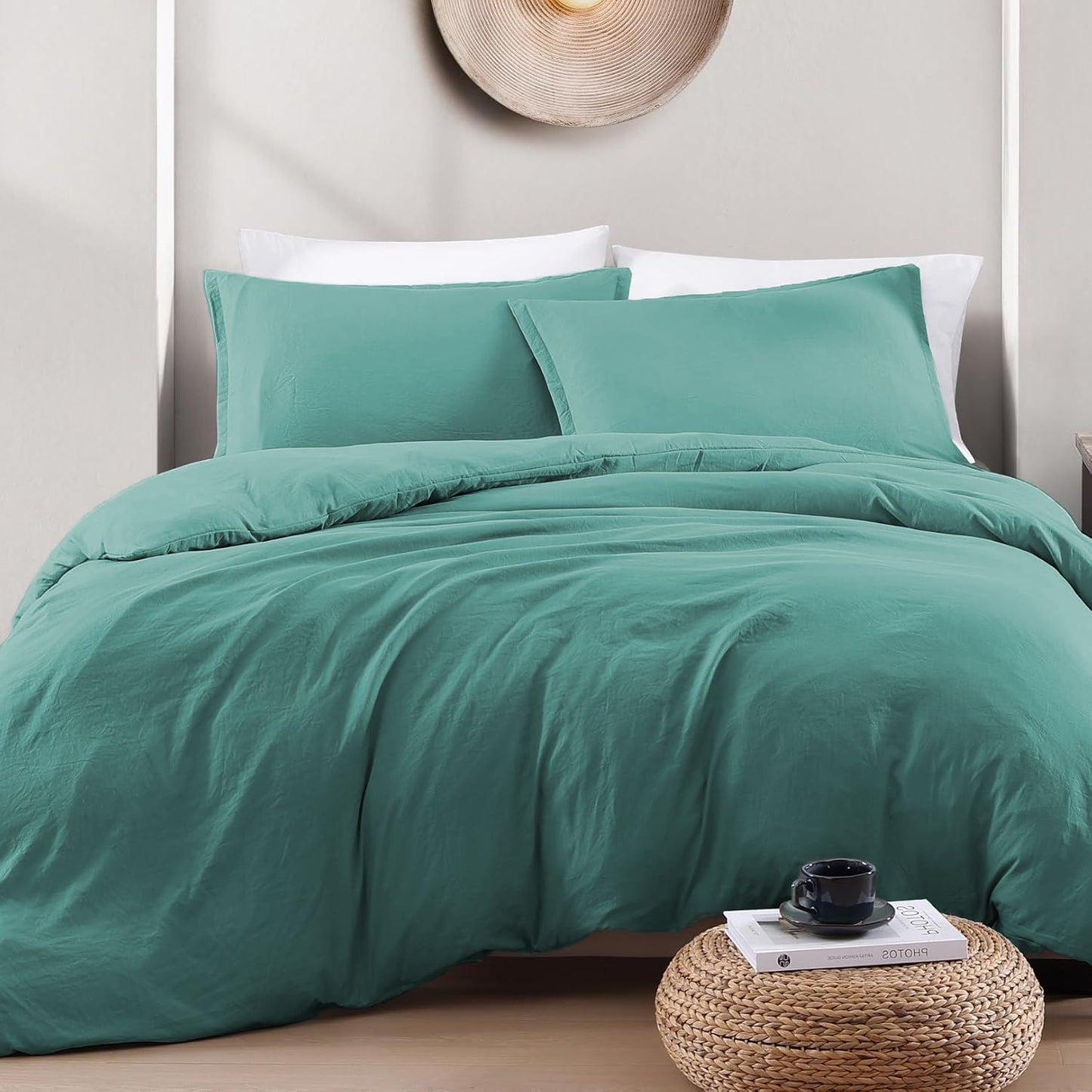 Hotel Soft Microfiber Duvet Cover Set-2000TC Quilt Cover Set & Pillowcases -1 Donna Cover Zipper Closure & 1 x Pillowcases-Breathable Bedding - Wrinkle, Fade, Stain Resistant(Biscay blue,King Single)