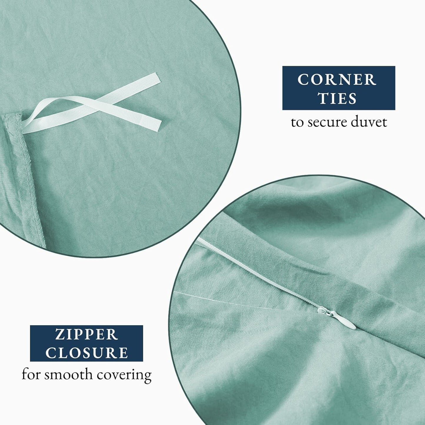Hotel Soft Microfiber Duvet Cover Set-2000TC Quilt Cover Set & Pillowcases -1 Donna Cover Zipper Closure & 1 x Pillowcases-Breathable Bedding - Wrinkle, Fade, Stain Resistant(Ice Blue,Queen)