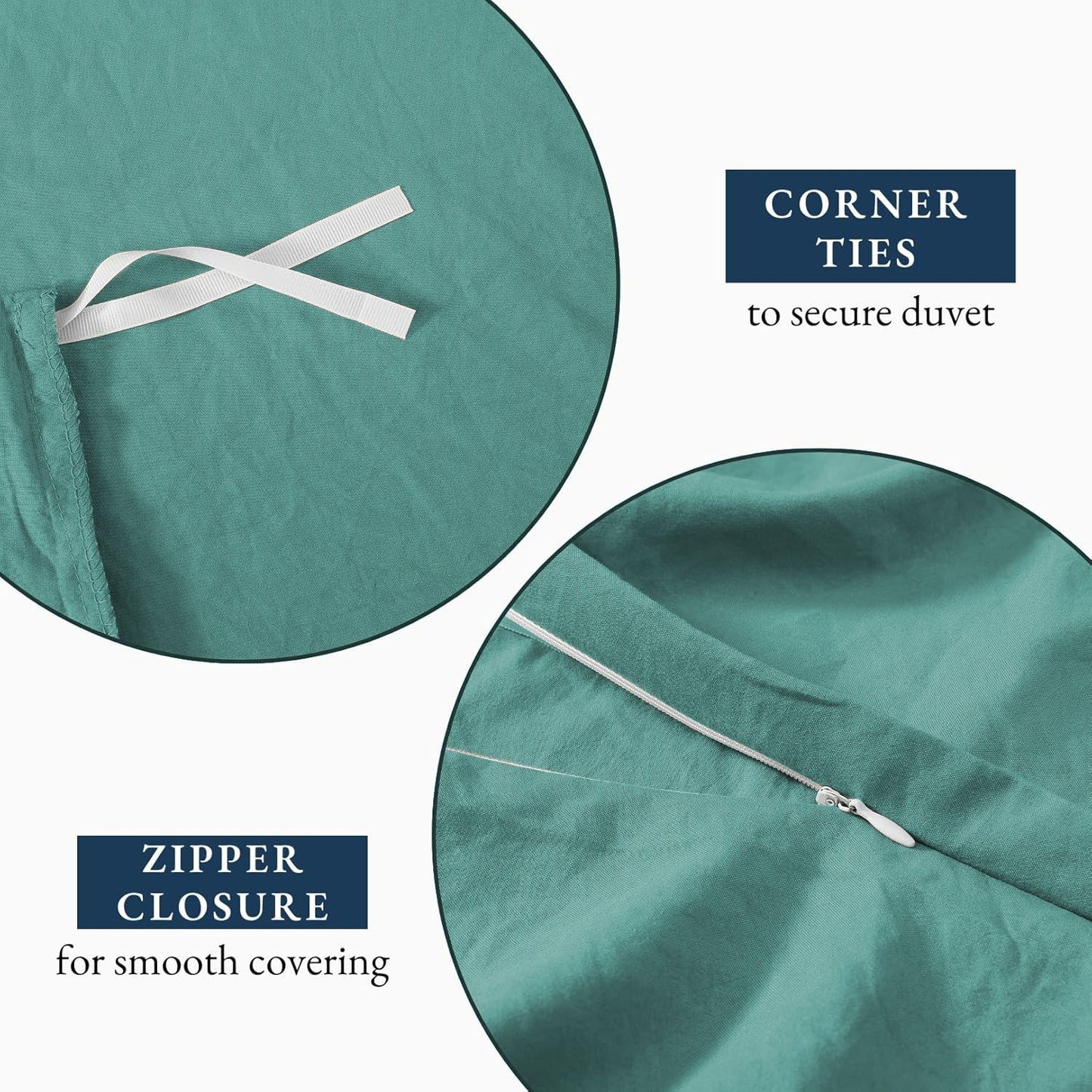 Hotel Soft Microfiber Duvet Cover Set-2000TC Quilt Cover Set & Pillowcases -1 Donna Cover Zipper Closure & 1 x Pillowcases-Breathable Bedding - Wrinkle, Fade, Stain Resistant(Biscay blue,Super King)