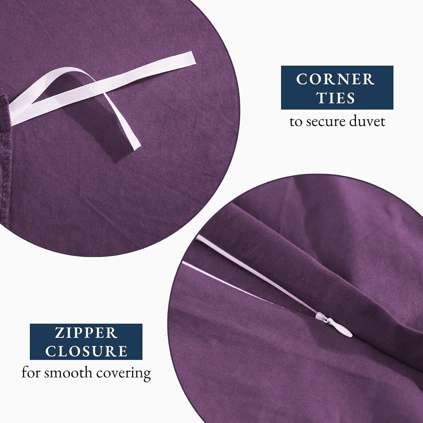 Hotel Soft Microfiber Duvet Cover Set-2000TC Quilt Cover Set & Pillowcases -1 Donna Cover Zipper Closure & 1 x Pillowcases-Breathable Bedding - Wrinkle, Fade, Stain Resistant(Purple,Super King)