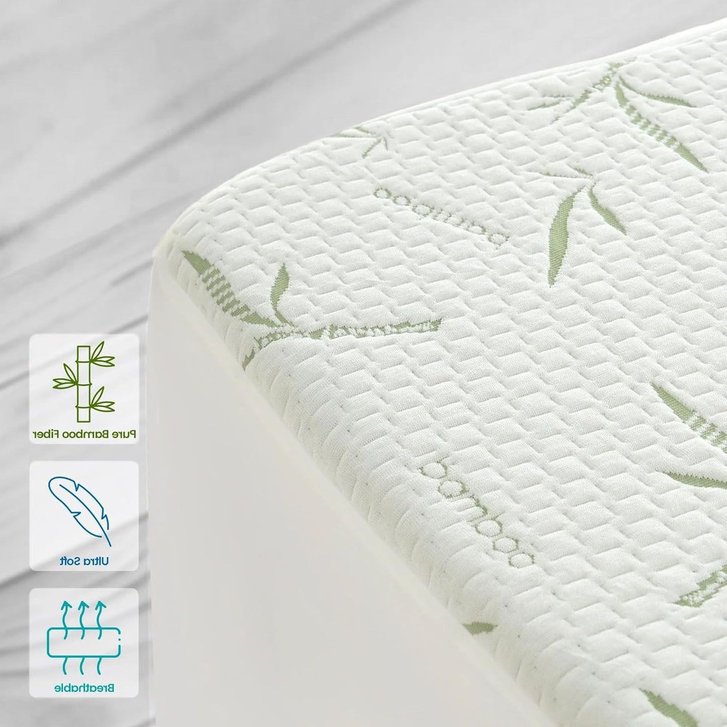 Waterproof Mattress Protector,Breathable Mattress Cover,3D Air Fabric Cooling Bed Pad Cover, Deep Pocket 40cm(Double,Green)