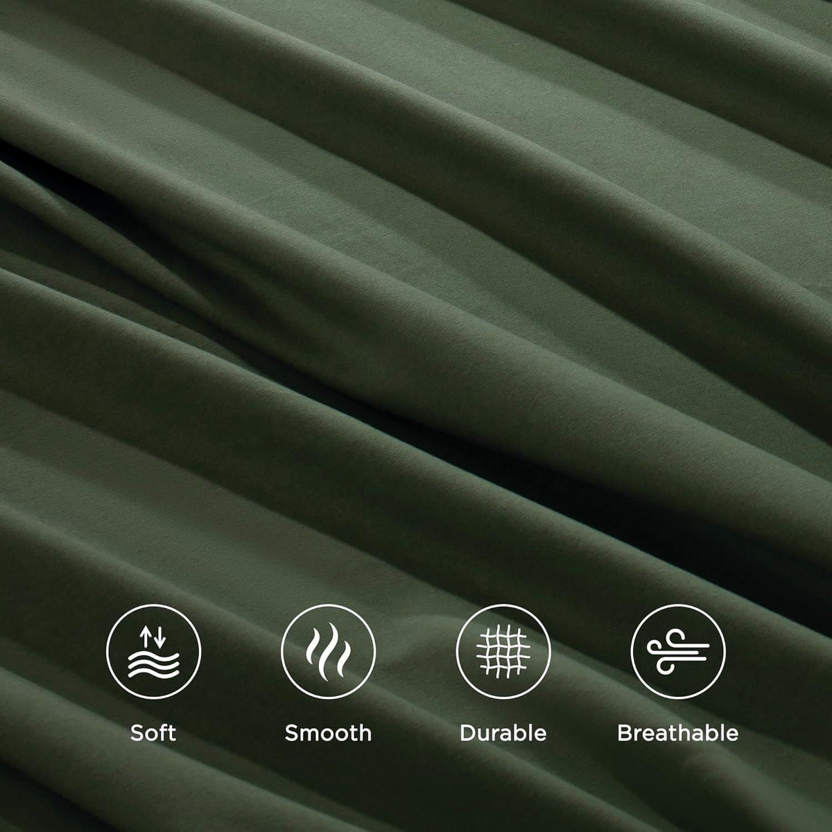 Hotel Quality Fitted Sheet - 1 Piece Fitted Sheet  -Breathable Bedding - Wrinkle, Fade, Stain Resistant- 16inch/40cm Deep Pocket Fitted Bed Sheet-Wrinkle and Fade Resistant,(Olive green,King)