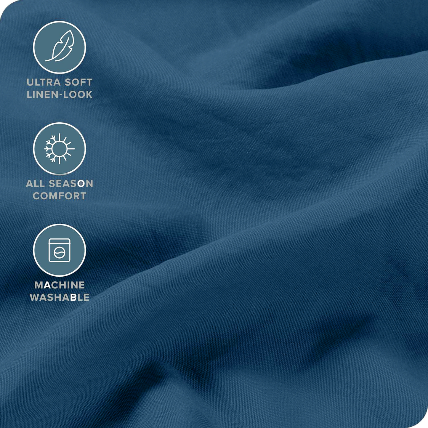 Hotel Quality Fitted Sheet - 1 Piece Fitted Sheet  -Breathable Bedding - Wrinkle, Fade, Stain Resistant- 16inch/40cm Deep Pocket Fitted Bed Sheet-Wrinkle and Fade Resistant,(Navy,King Single)