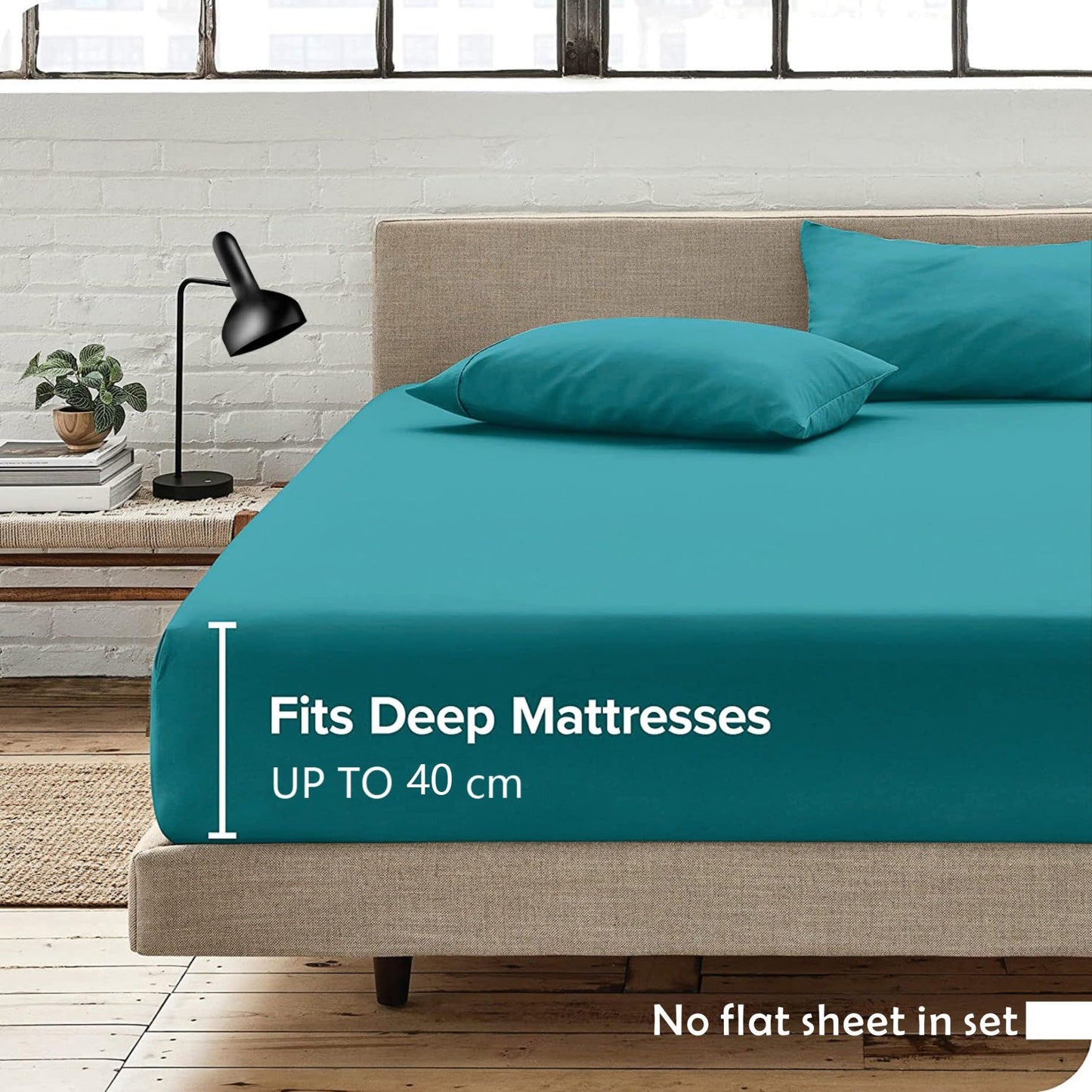 Hotel Quality Fitted Sheet - 1 Piece Fitted Sheet  -Breathable Bedding - Wrinkle, Fade, Stain Resistant- 16inch/40cm Deep Pocket Fitted Bed Sheet-Wrinkle and Fade Resistant,(Biscay blue,Single)