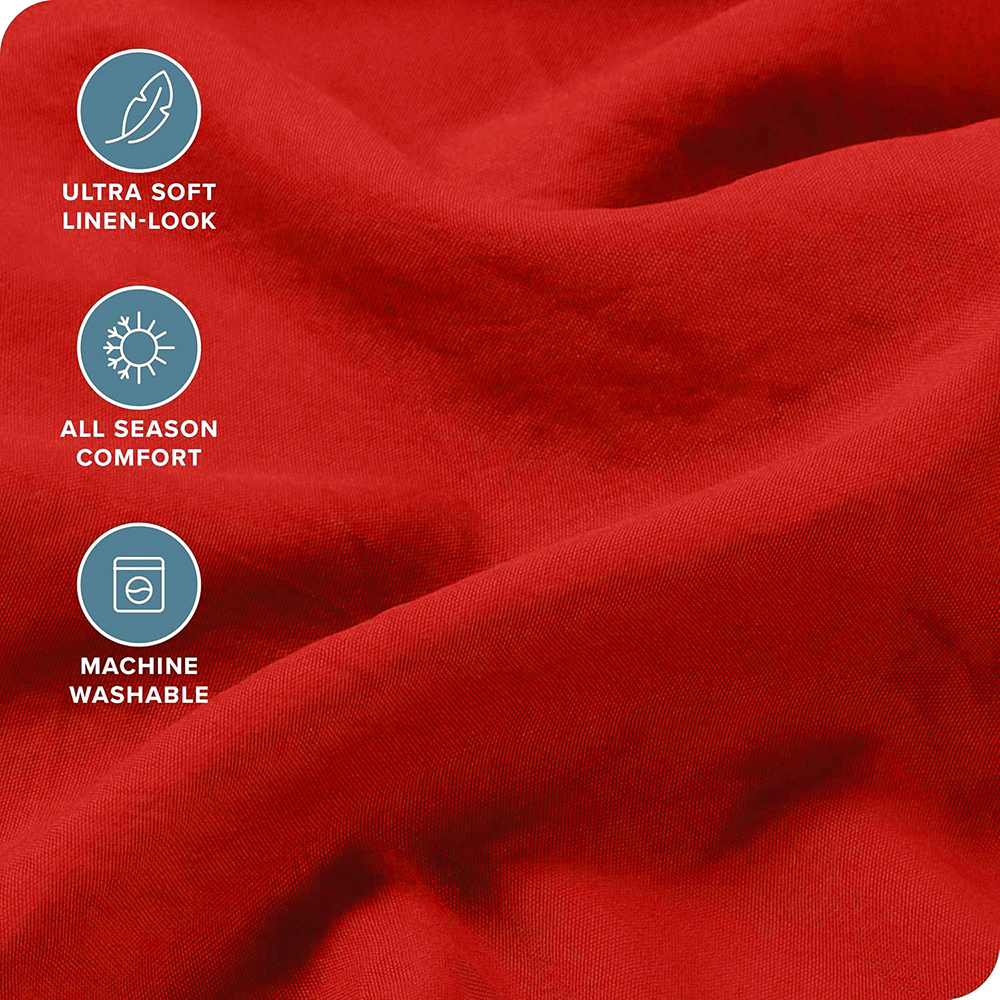 Hotel Quality Fitted Sheet - 1 Piece Fitted Sheet  -Breathable Bedding - Wrinkle, Fade, Stain Resistant- 16inch/40cm Deep Pocket Fitted Bed Sheet-Wrinkle and Fade Resistant,(Red,Super King)