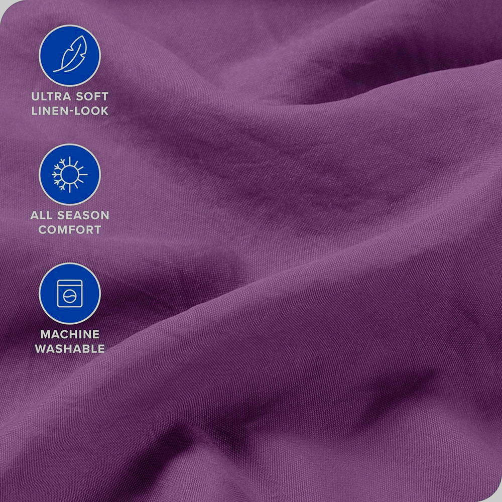 Hotel Quality Fitted Sheet - 1 Piece Fitted Sheet  -Breathable Bedding - Wrinkle, Fade, Stain Resistant- 16inch/40cm Deep Pocket Fitted Bed Sheet-Wrinkle and Fade Resistant,(Purple,Super King)