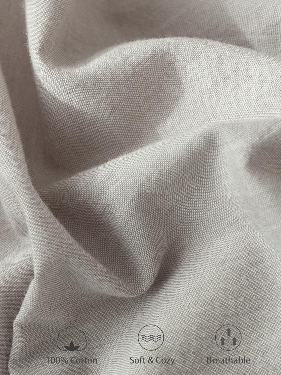 100% Cotton Fitted Sheet - Super Soft 40cm Deep Pocket Bottom Sheets - White Elastic Sheet（King Single,Grey)
