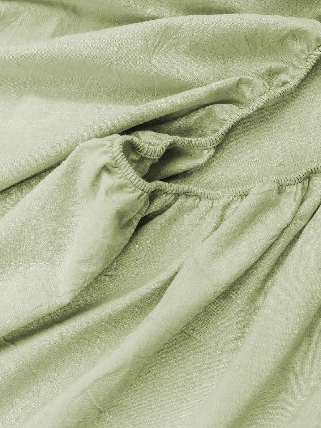 100% Cotton Fitted Sheet - Super Soft 40cm Deep Pocket Bottom Sheets - White Elastic Sheet（Super King,Green beans)