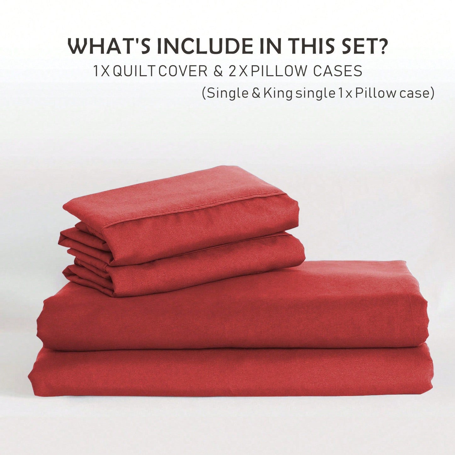 Hotel Soft Microfiber Duvet Cover Set-2000TC Quilt Cover Set & Pillowcases -1 Donna Cover Zipper Closure & 1 x Pillowcases-Breathable Bedding - Wrinkle, Fade, Stain Resistant(Red,Double)