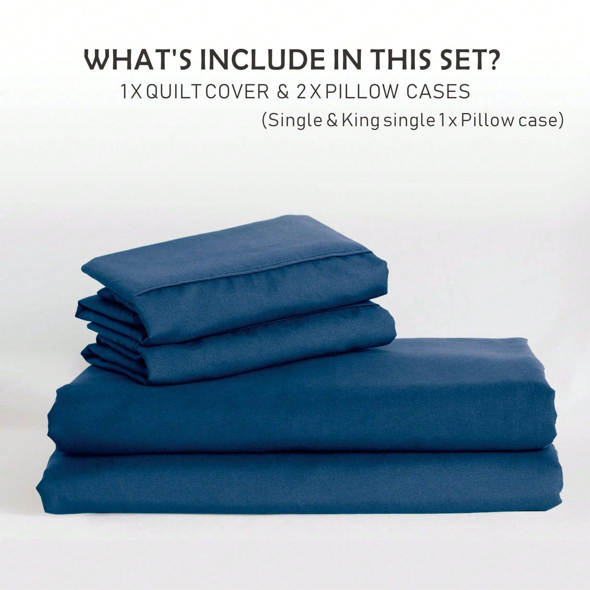 Hotel Soft Microfiber Duvet Cover Set-2000TC Quilt Cover Set & Pillowcases -1 Donna Cover Zipper Closure & 1 x Pillowcases-Breathable Bedding - Wrinkle, Fade, Stain Resistant(Navy,Double)