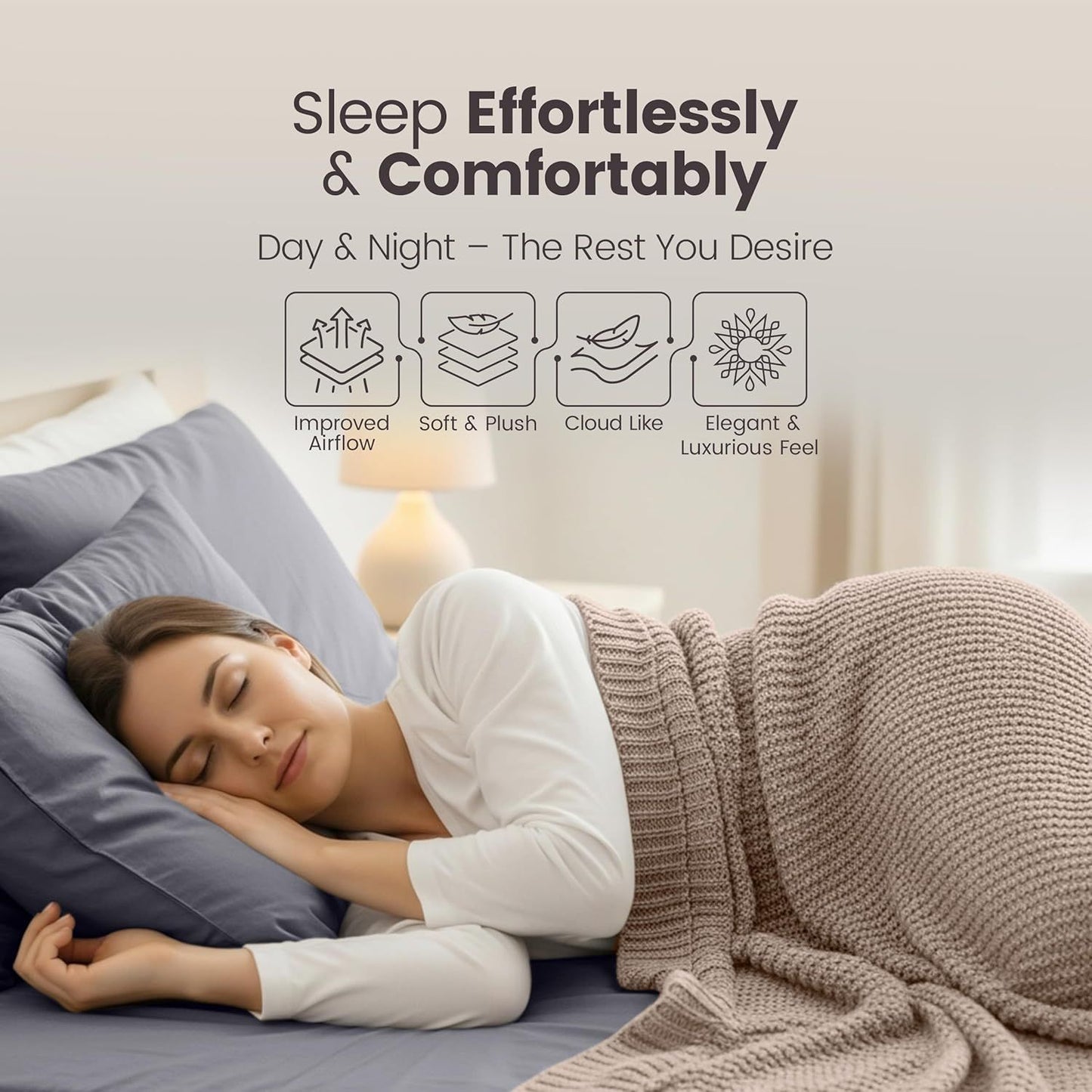 Hotel Quality Fitted Sheet - 1 Piece Fitted Sheet  -Breathable Bedding - Wrinkle, Fade, Stain Resistant- 16inch/40cm Deep Pocket Fitted Bed Sheet-Wrinkle and Fade Resistant,(Grey,Double)