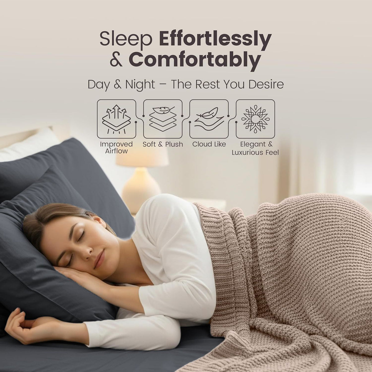 Hotel Quality Fitted Sheet - 1 Piece Fitted Sheet  -Breathable Bedding - Wrinkle, Fade, Stain Resistant- 16inch/40cm Deep Pocket Fitted Bed Sheet-Wrinkle and Fade Resistant,(Dark gray,Double)