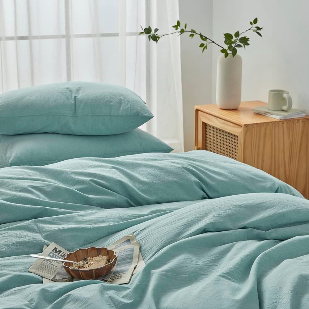 Hotel Soft Microfiber Duvet Cover Set-2000TC Quilt Cover Set & Pillowcases -1 Donna Cover Zipper Closure & 1 x Pillowcases-Breathable Bedding - Wrinkle, Fade, Stain Resistant(Ice Blue,King)