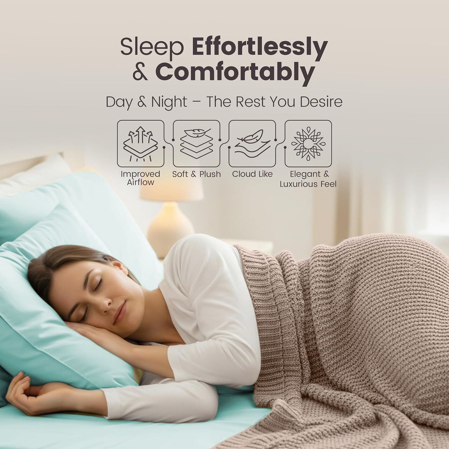 Hotel Quality Fitted Sheet - 1 Piece Fitted Sheet  -Breathable Bedding - Wrinkle, Fade, Stain Resistant- 16inch/40cm Deep Pocket Fitted Bed Sheet-Wrinkle and Fade Resistant,(Ice blue,King)