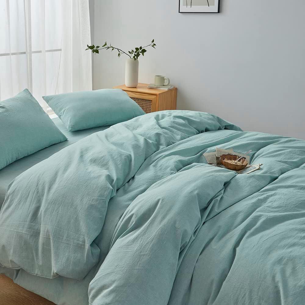 Hotel Soft Microfiber Duvet Cover Set-2000TC Quilt Cover Set & Pillowcases -1 Donna Cover Zipper Closure & 1 x Pillowcases-Breathable Bedding - Wrinkle, Fade, Stain Resistant(Ice Blue,King Single)