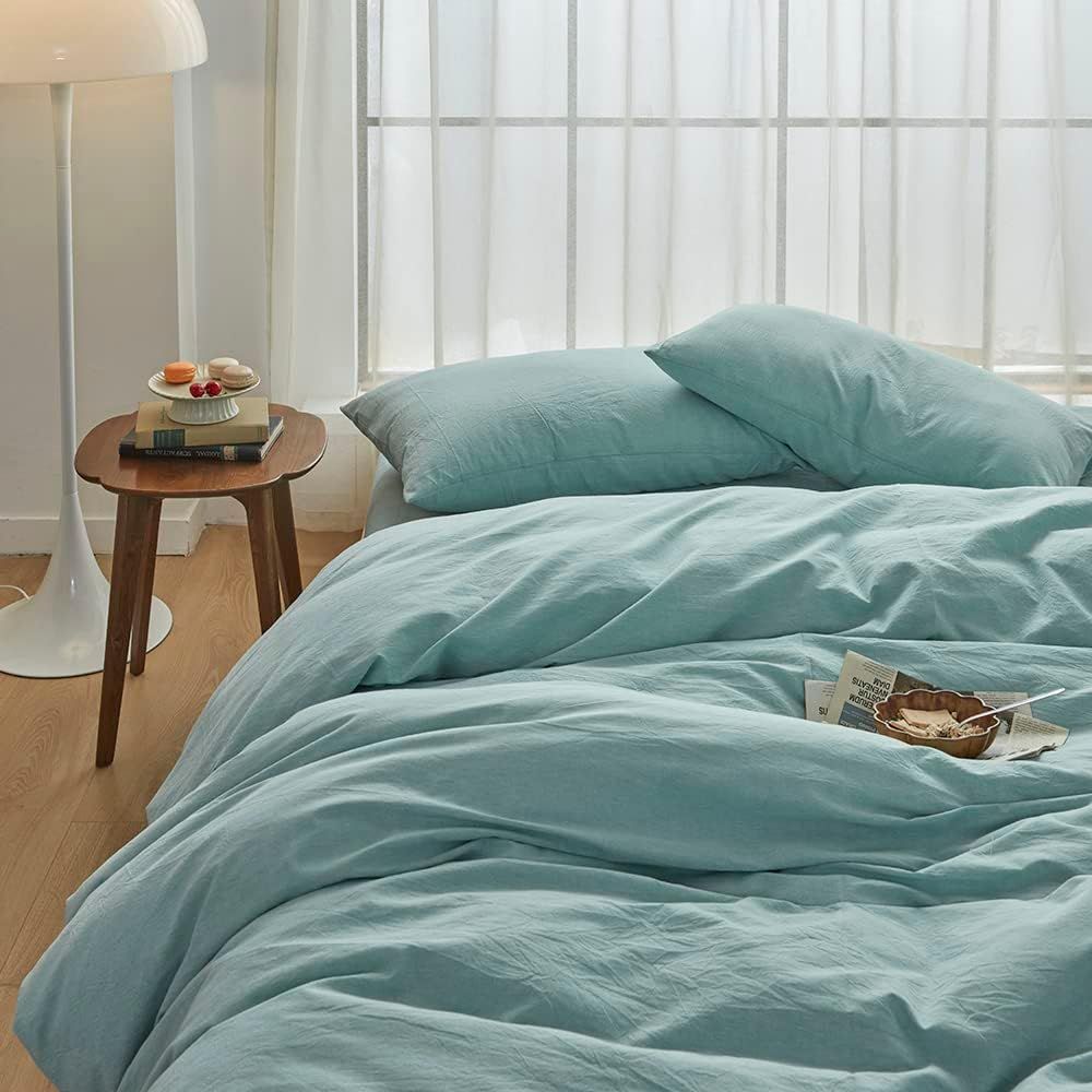 Hotel Soft Microfiber Duvet Cover Set-2000TC Quilt Cover Set & Pillowcases -1 Donna Cover Zipper Closure & 1 x Pillowcases-Breathable Bedding - Wrinkle, Fade, Stain Resistant(Ice Blue,King Single)