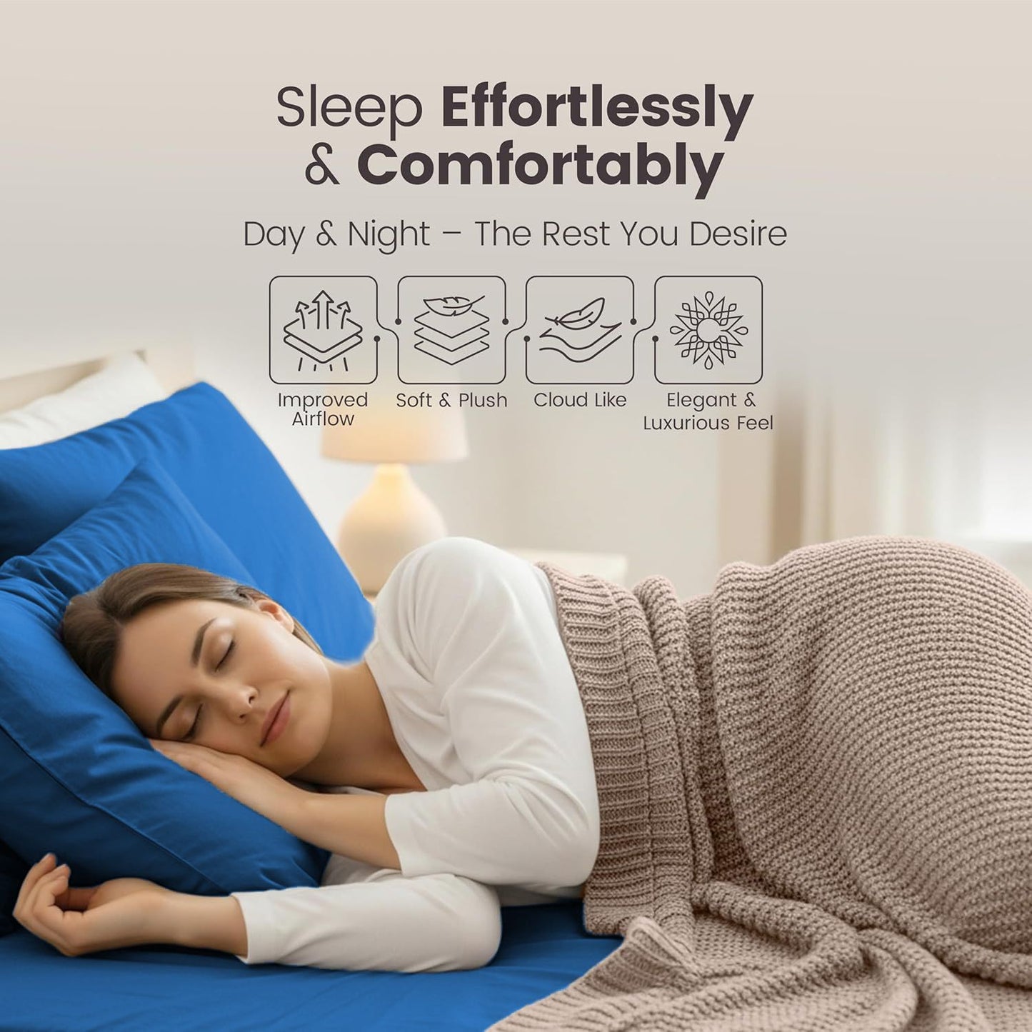 Hotel Quality Fitted Sheet - 1 Piece Fitted Sheet  -Breathable Bedding - Wrinkle, Fade, Stain Resistant- 16inch/40cm Deep Pocket Fitted Bed Sheet-Wrinkle and Fade Resistant,(Royal blue,King Single)