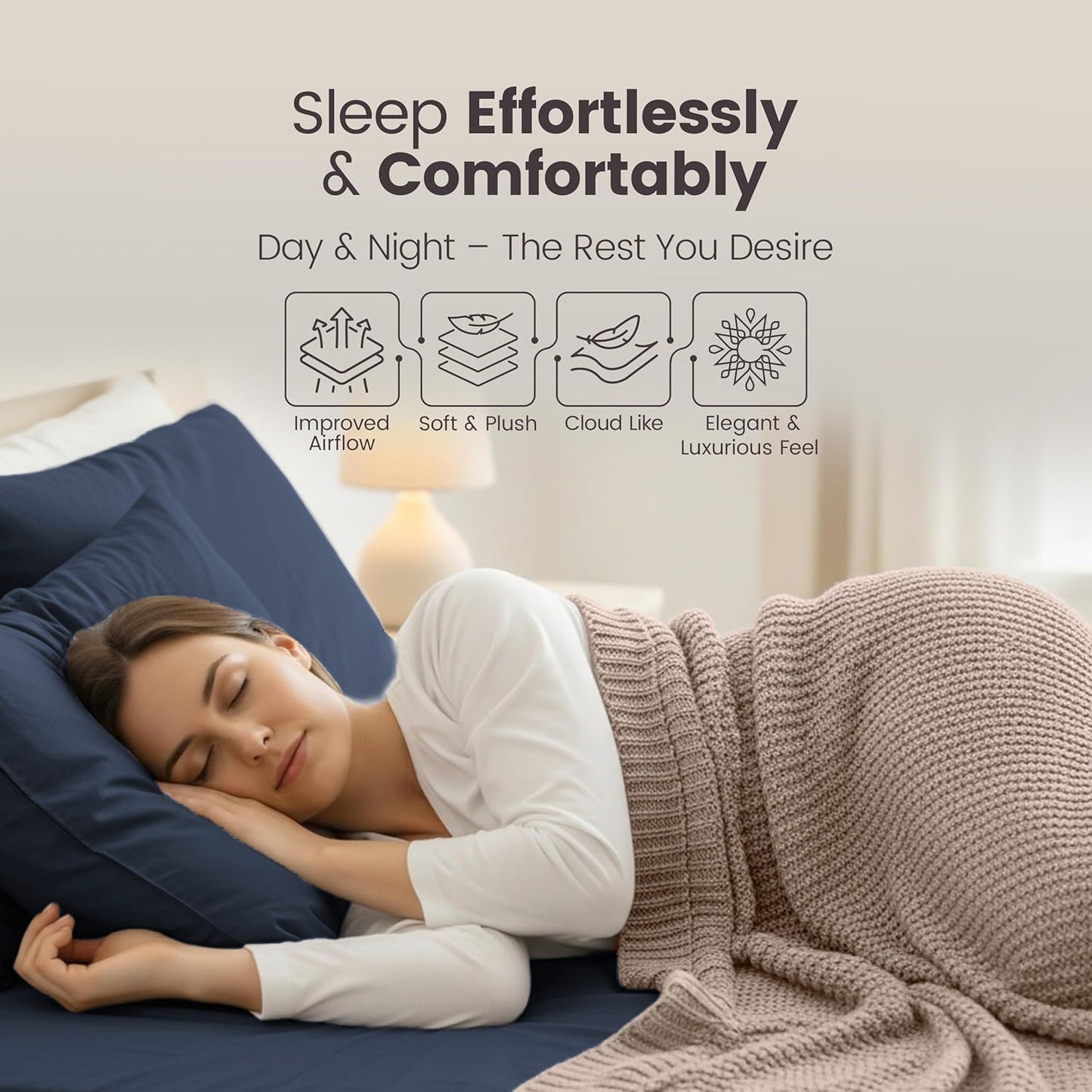 Hotel Quality Fitted Sheet - 1 Piece Fitted Sheet  -Breathable Bedding - Wrinkle, Fade, Stain Resistant- 16inch/40cm Deep Pocket Fitted Bed Sheet-Wrinkle and Fade Resistant,(Navy,King Single)