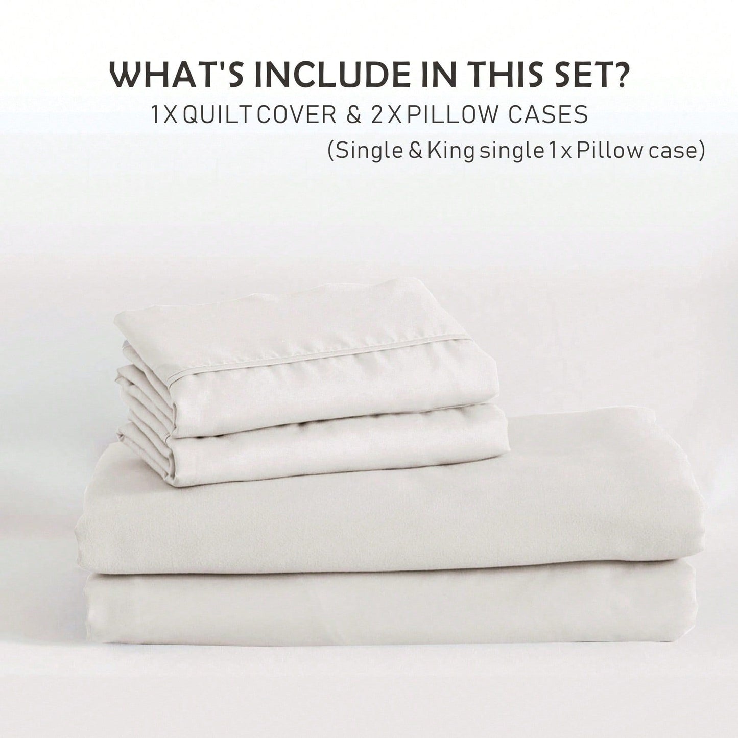 Hotel Soft Microfiber Duvet Cover Set-2000TC Quilt Cover Set & Pillowcases -1 Donna Cover Zipper Closure & 1 x Pillowcases-Breathable Bedding - Wrinkle, Fade, Stain Resistant(Raw white,Queen)
