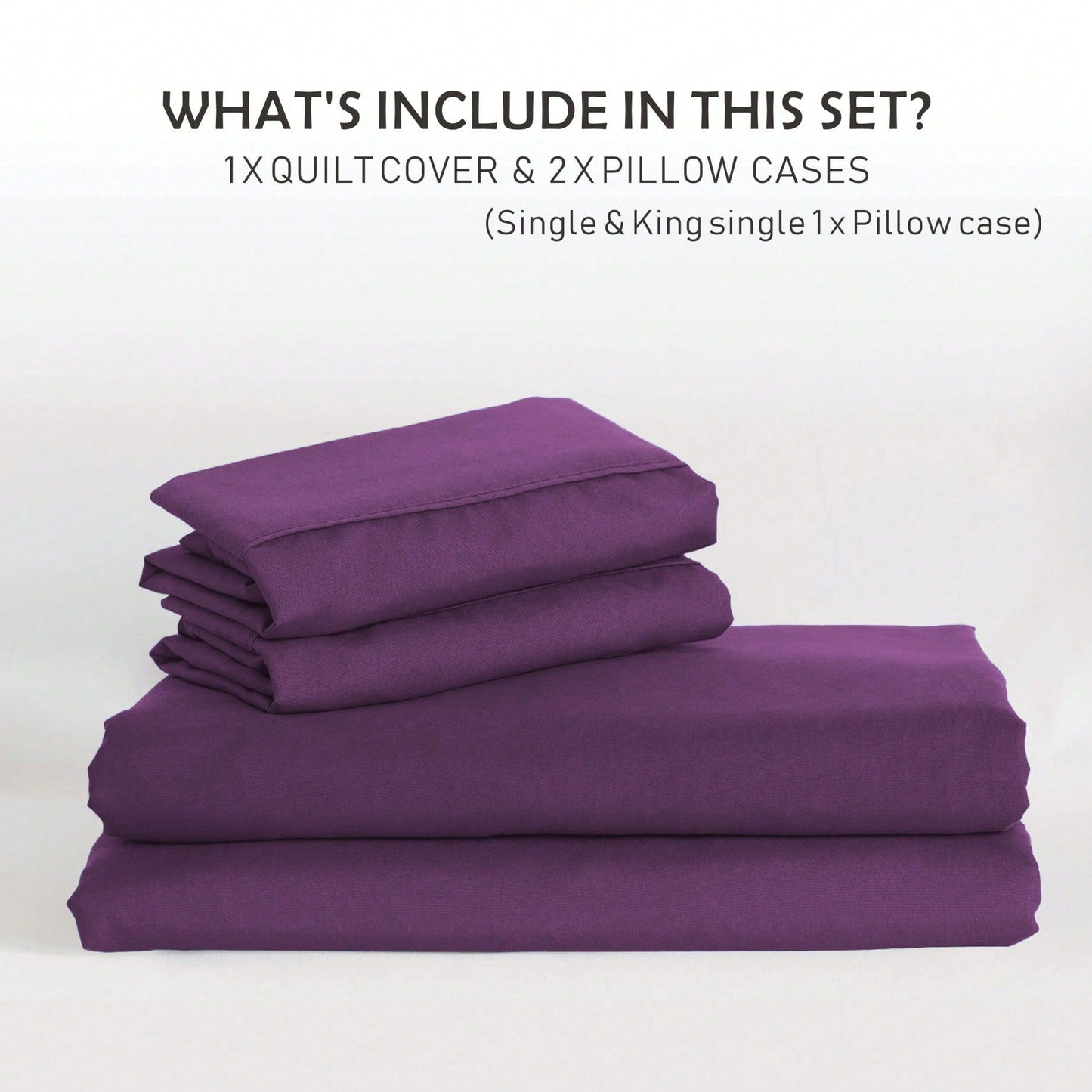 Hotel Soft Microfiber Duvet Cover Set-2000TC Quilt Cover Set & Pillowcases -1 Donna Cover Zipper Closure & 1 x Pillowcases-Breathable Bedding - Wrinkle, Fade, Stain Resistant(Purple,Queen)