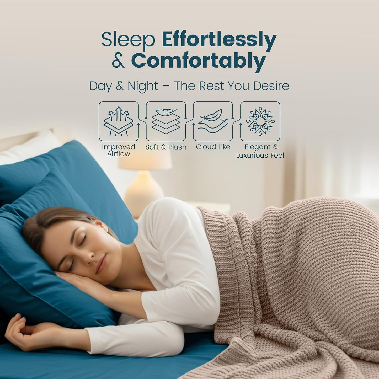 Hotel Quality Fitted Sheet - 1 Piece Fitted Sheet  -Breathable Bedding - Wrinkle, Fade, Stain Resistant- 16inch/40cm Deep Pocket Fitted Bed Sheet-Wrinkle and Fade Resistant,(Biscay blue,Single)