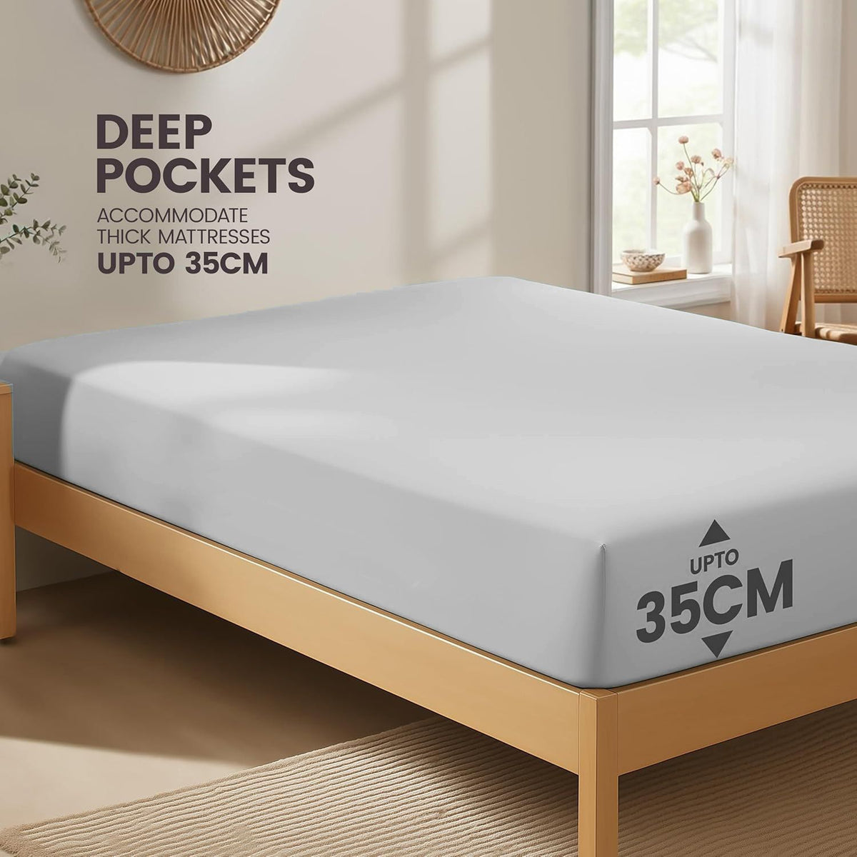Hotel Quality Fitted Sheet - 1 Piece Fitted Sheet  -Breathable Bedding - Wrinkle, Fade, Stain Resistant- 16inch/40cm Deep Pocket Fitted Bed Sheet-Wrinkle and Fade Resistant,(Silver-gray,Single)