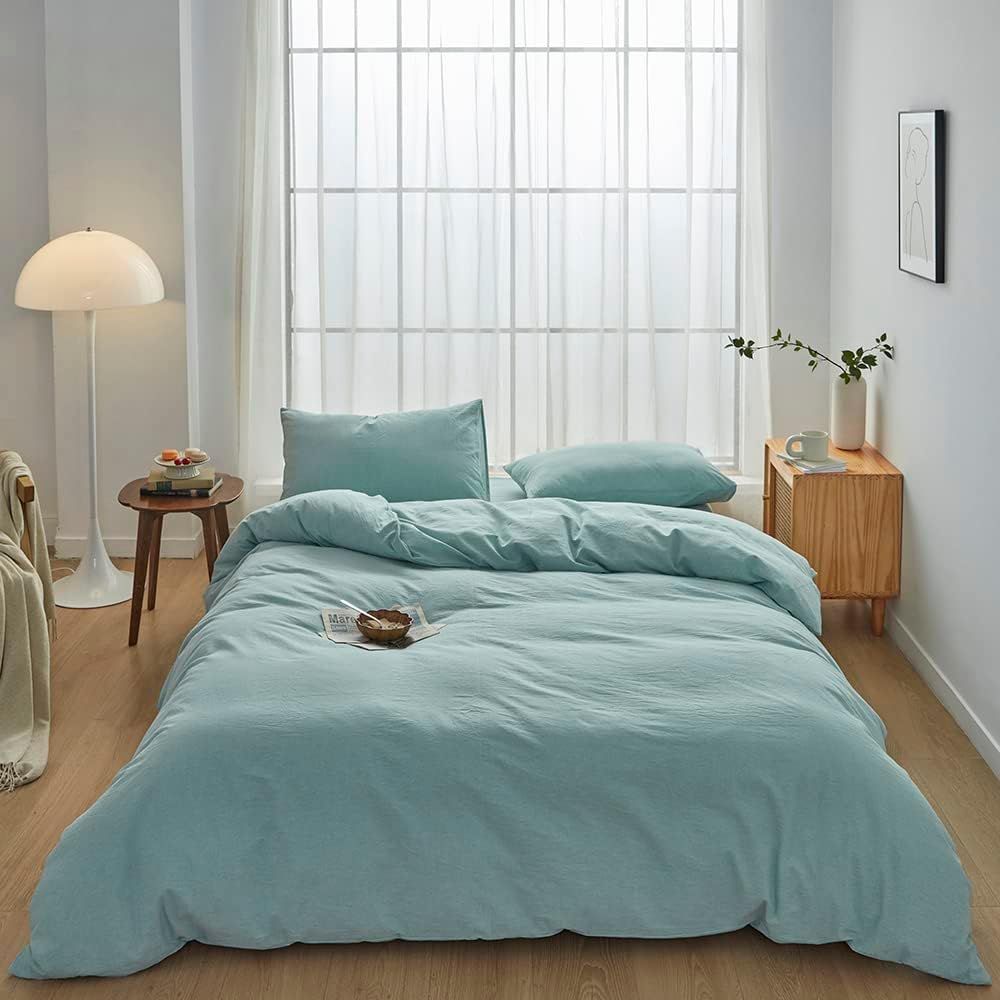 Hotel Soft Microfiber Duvet Cover Set-2000TC Quilt Cover Set & Pillowcases -1 Donna Cover Zipper Closure & 1 x Pillowcases-Breathable Bedding - Wrinkle, Fade, Stain Resistant(Ice Blue,Super King)