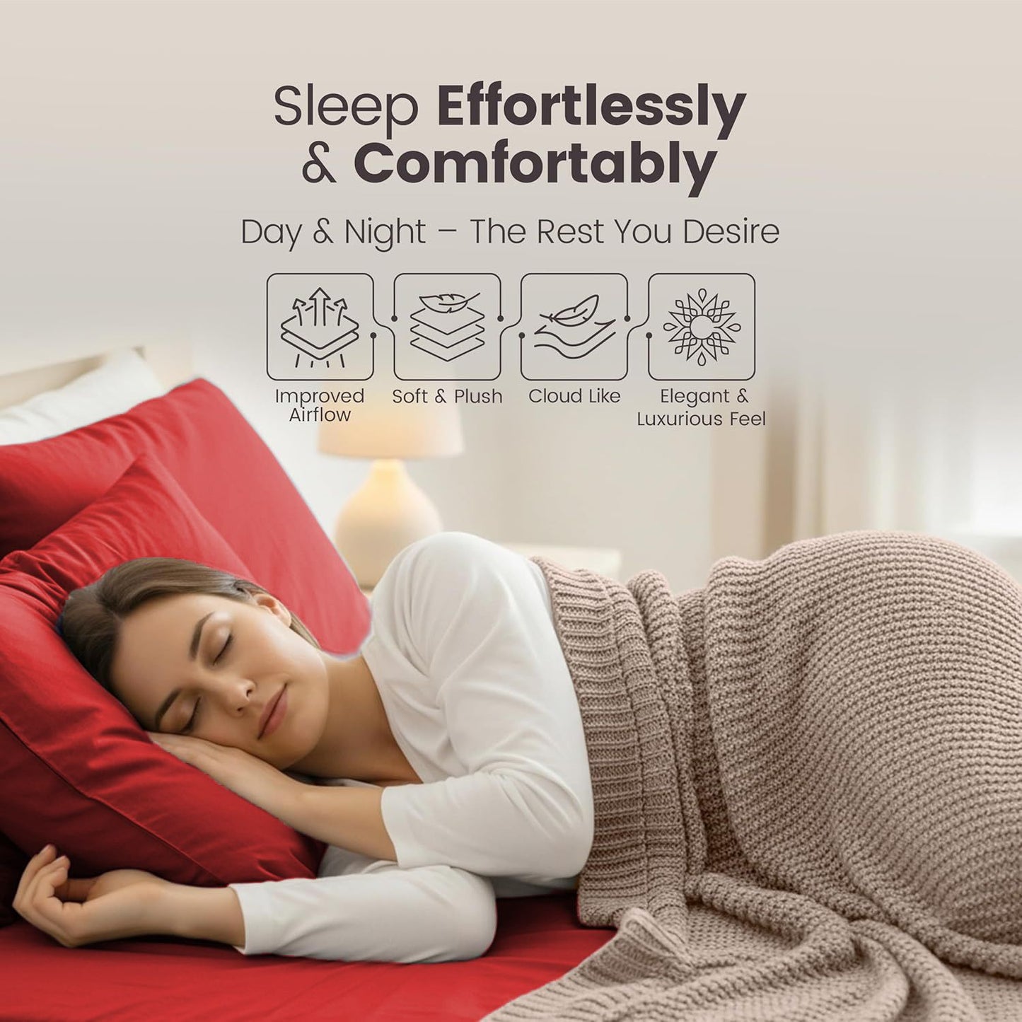 Hotel Quality Fitted Sheet - 1 Piece Fitted Sheet  -Breathable Bedding - Wrinkle, Fade, Stain Resistant- 16inch/40cm Deep Pocket Fitted Bed Sheet-Wrinkle and Fade Resistant,(Red,Super King)