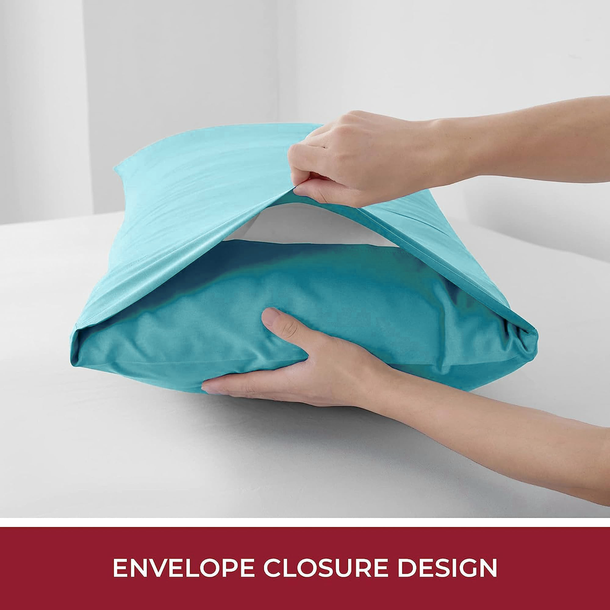3 Piece Fitted Sheet Set- Fitted Sheet & Pillowcases -Breathable Bedding - Wrinkle, Fade, Stain Resistant- 40cm Deep Pocket Fitted Bed Sheet Set(Ice blue,Double)