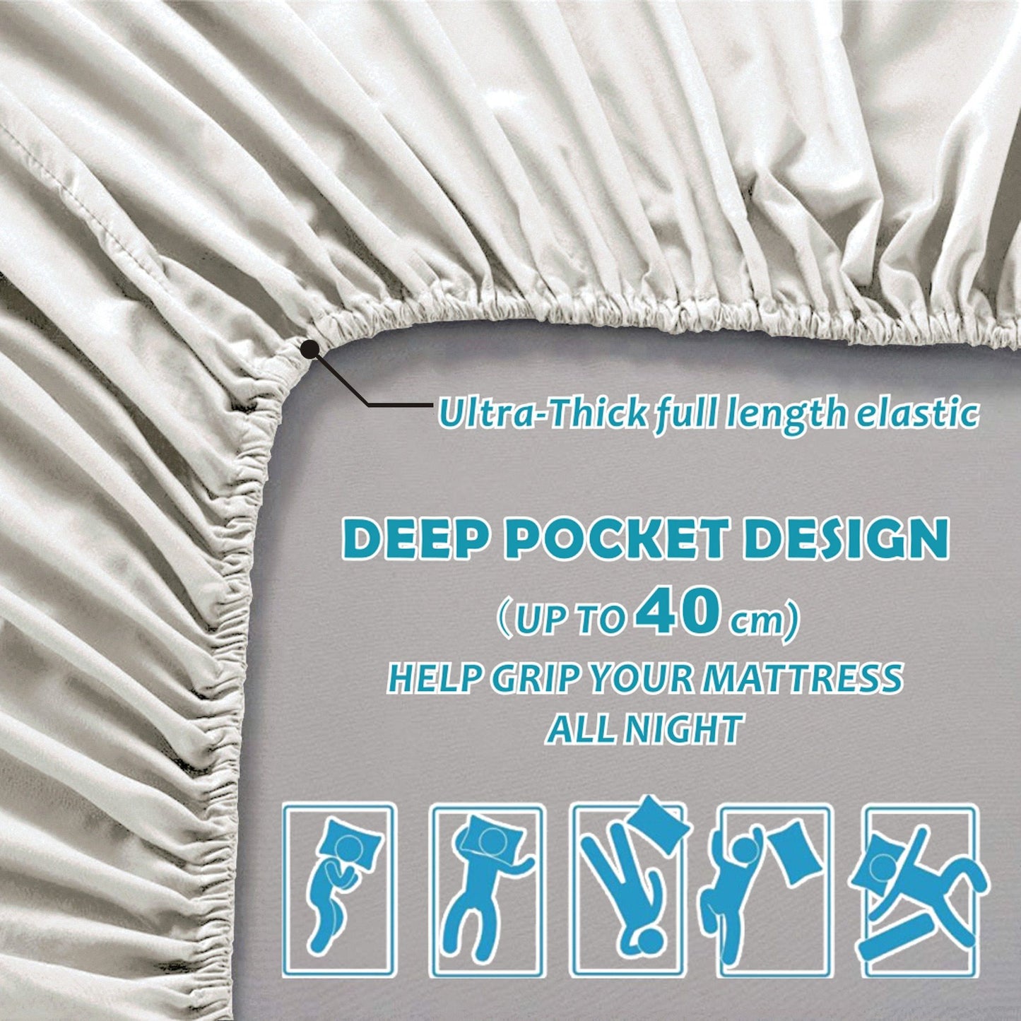 4 Piece Bed Sheet Set- Bedding Sheets & Pillowcases -Breathable Bedding - Wrinkle, Fade, Stain Resistant-Deep Pocket Flat Fitted Bed Sheet Set(Raw white,King)