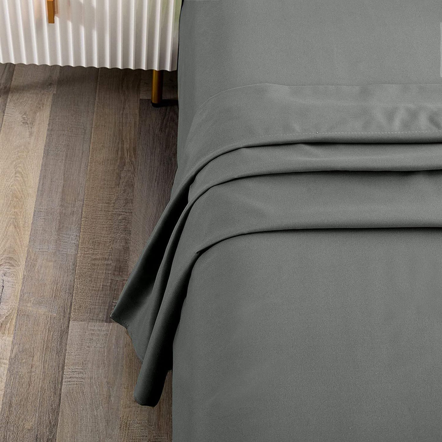 Elegant Comfort Premium Hotel Quality 1-Piece King Flat Sheet, Luxury and Softest 2000 Thread Count Bedding Flat Sheet(King,Grey)
