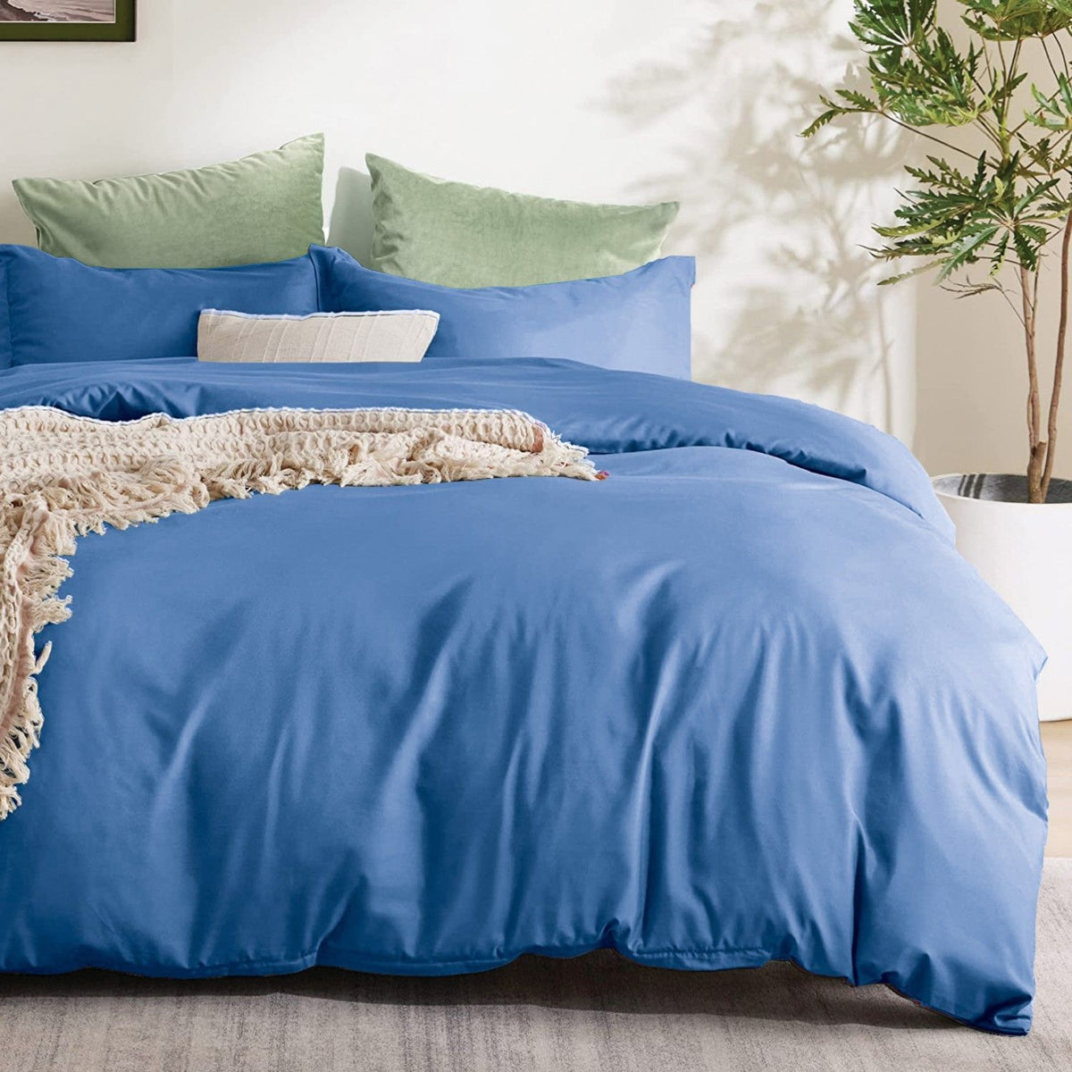2 Piece Hotel Soft Microfiber Quilt Cover Set-2000TC Duvet/Donna Cover Set & Pillowcases -1 Quilt Cover Zipper Closure & 1 x Pillowcases-Breathable Bedding - Wrinkle, Fade, Stain Resistant(Ocean,King Single)