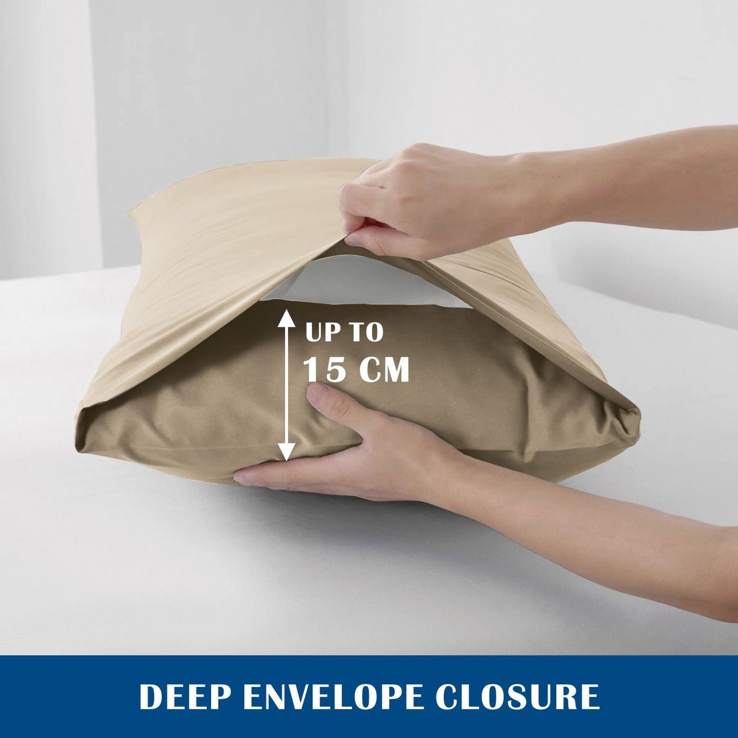 3 Piece Hotel Soft Microfiber Quilt Cover Set-2000TC Duvet/Donna Cover Set & Pillowcases -1 Quilt Cover Zipper Closure & 1 x Pillowcases-Breathable Bedding - Wrinkle, Fade, Stain Resistant(Camel Beige,Queen)