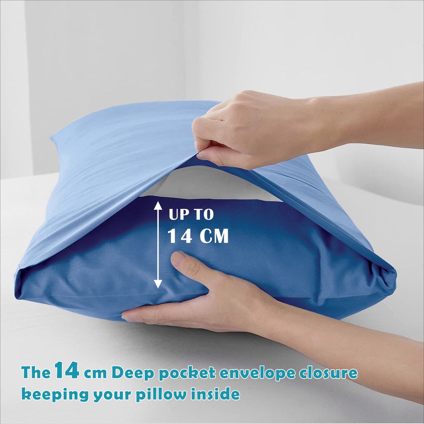 4 Piece Bed Sheet Set- Bedding Sheets & Pillowcases -Breathable Bedding - Wrinkle, Fade, Stain Resistant-Deep Pocket Flat Fitted Bed Sheet Set(Ocean,Queen)